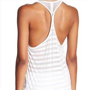 (NWT) Alo Yoga Layer Tank White Stripe